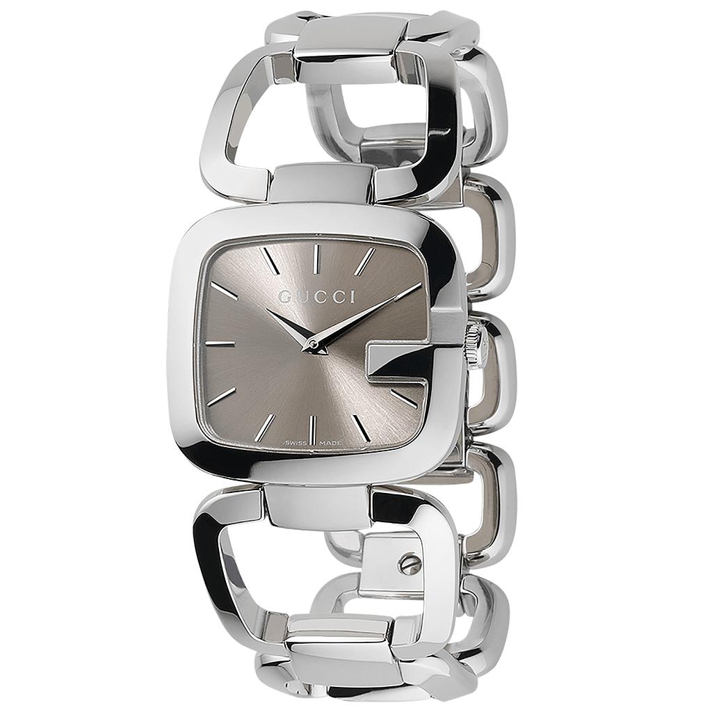 G GUCCI MEDIANO QUARTZ 32MM STEEL BROWN STEEL