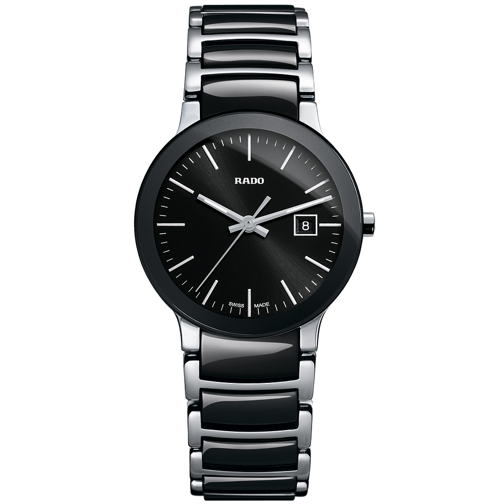 CENTRIX BLACK/SILVER QUARTZ 28MM STEEL BLACK STEEL & CERAMIC