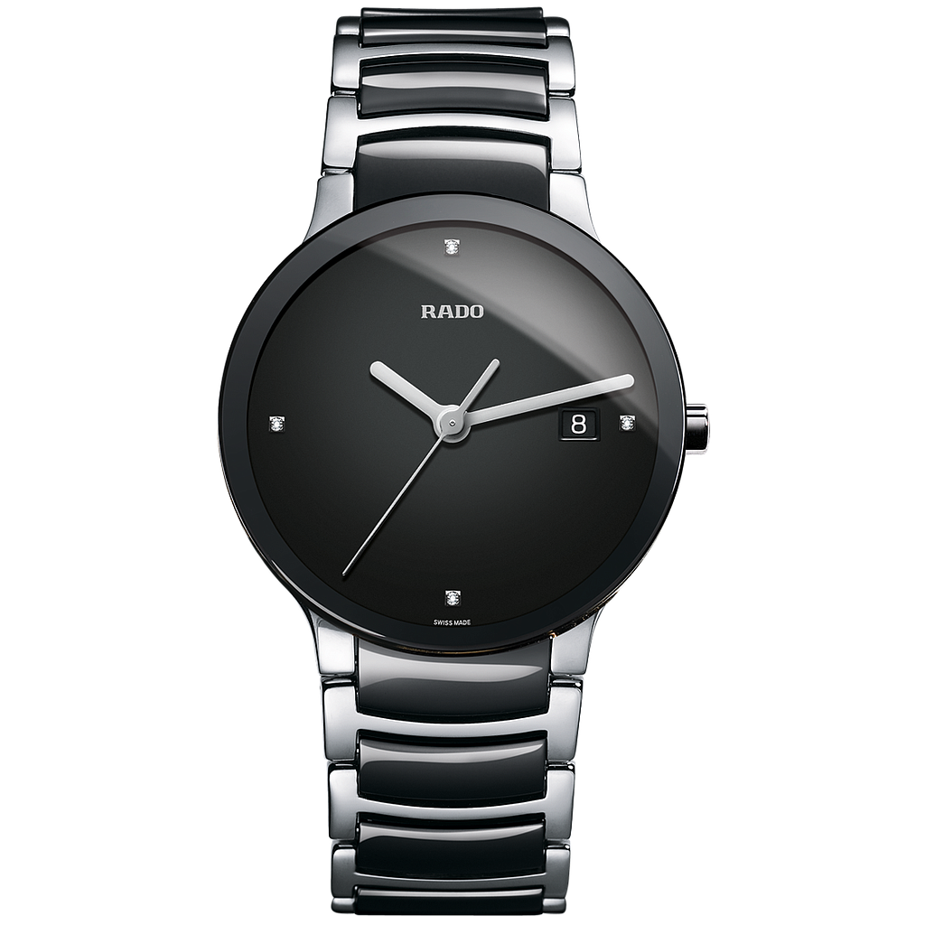 CENTRIX BLACK/SILVER QUARTZ 38MM STEEL BLACK STEEL & CERAMIC