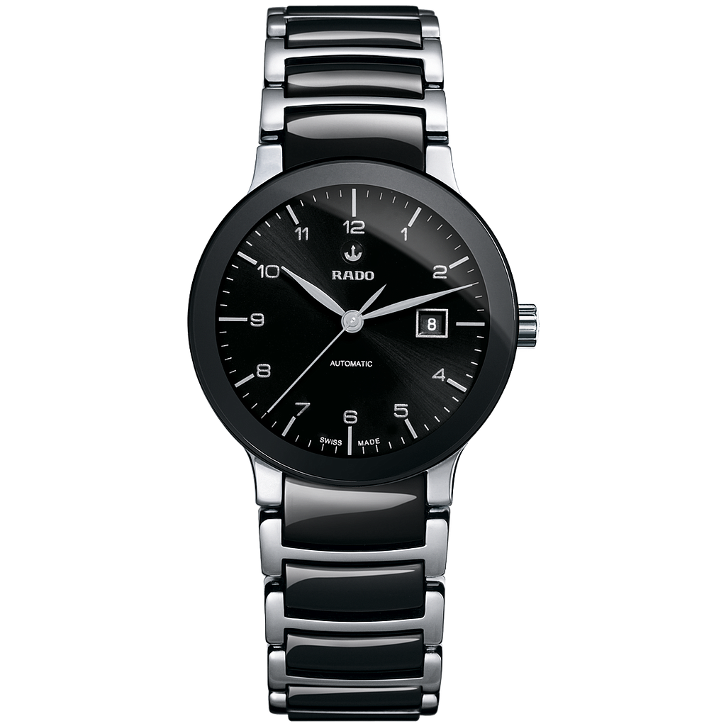 CENTRIX BLACK/SILVER AUTOMATIC 28MM STEEL BLACK STEEL & CERAMIC