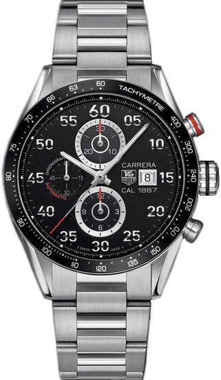 CARRERA CALIBRE 1887 CHRONOGRAPH AUTOMATIC 43MM STEEL BLACK STEEL