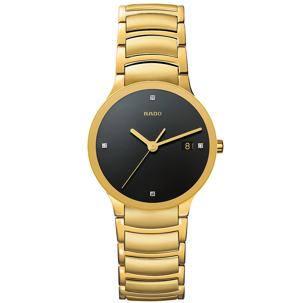 CENTRIX GOLDEN QUARTZ 38MM STEEL & PVD BLACK STEEL & PVD