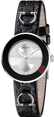 U PLAY SMALL QUARTZ 27MM STEEL SILVER LEATHER