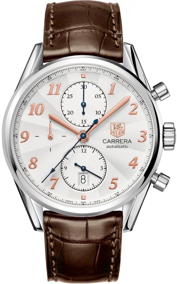 CARRERA CALIBRE 16 HERITAGE CHRONOGRAPH AUTOMATIC 41MM STEEL WHITE ALLIGATOR