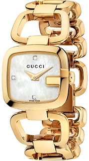 G GUCCI SMALL QUARTZ 24MM STEEL & PVD MOTHER OF PEARL STEEL & PVD