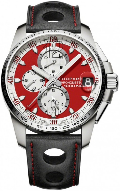 MILLE MIGLIA MILLE MIGLIA GRAN TURISMO XL CHRONO AUTOMATIC 44MM TITANIUM RED LEATHER