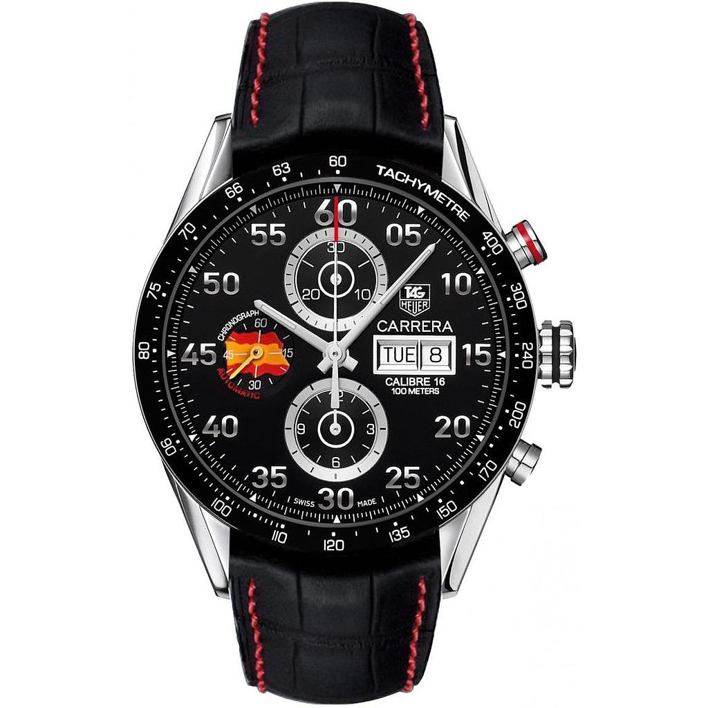 CARRERA CALIBRE 16 DAY DATE CHRONOGRAPH AUTOMATIC 43MM STEEL BLACK ALLIGATOR
