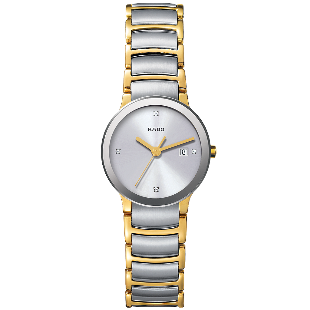 CENTRIX SILVER/GOLDEN QUARTZ 28MM STEEL & PVD SILVER STEEL & PVD