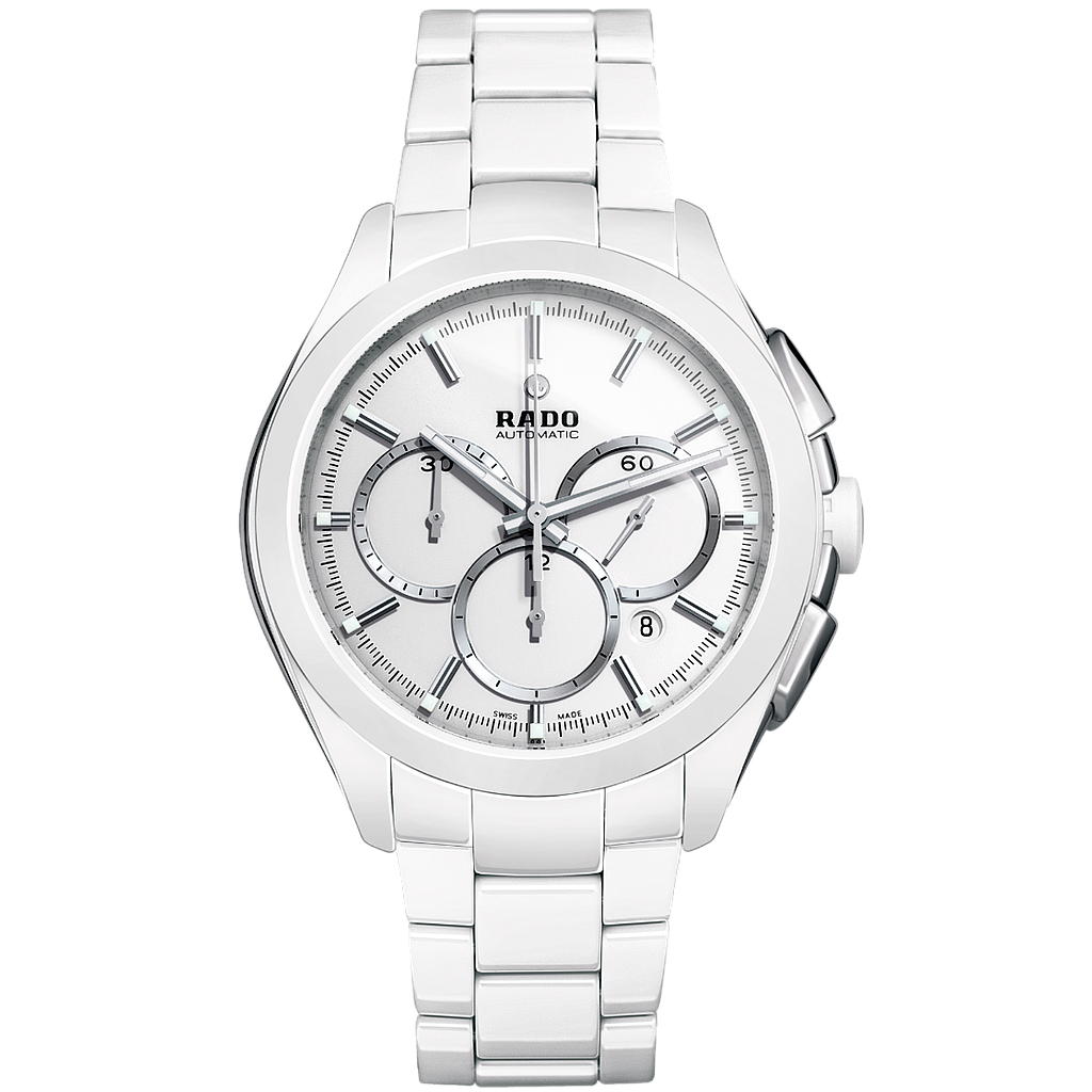 HYPERCHROME WHITE CHRONO AUTOMATIC 45MM STEEL & CERAMIC SILVER STEEL & CERAMIC