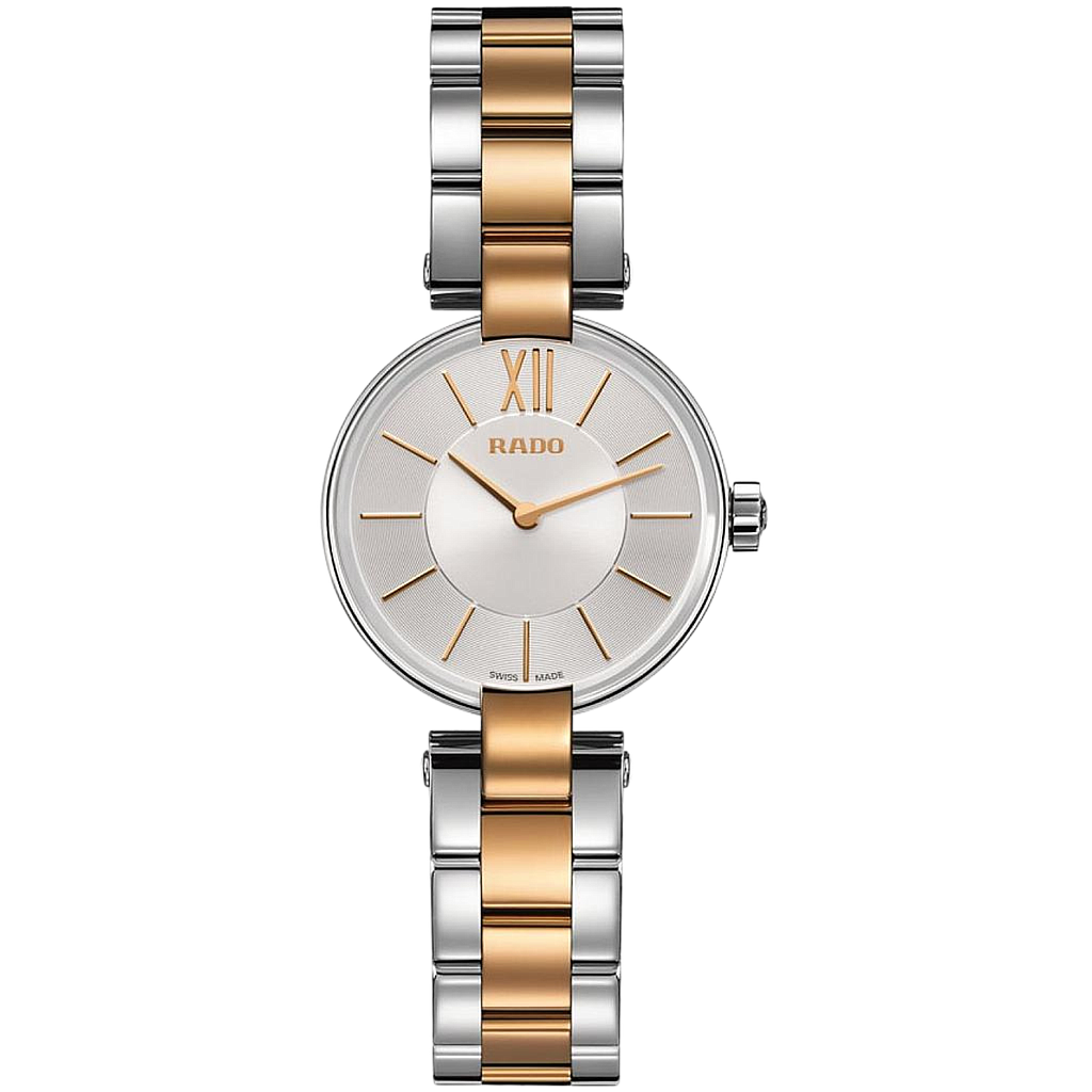 COUPOLE SILVER/ROSE QUARTZ 27MM STEEL & PVD SILVER STEEL & PVD