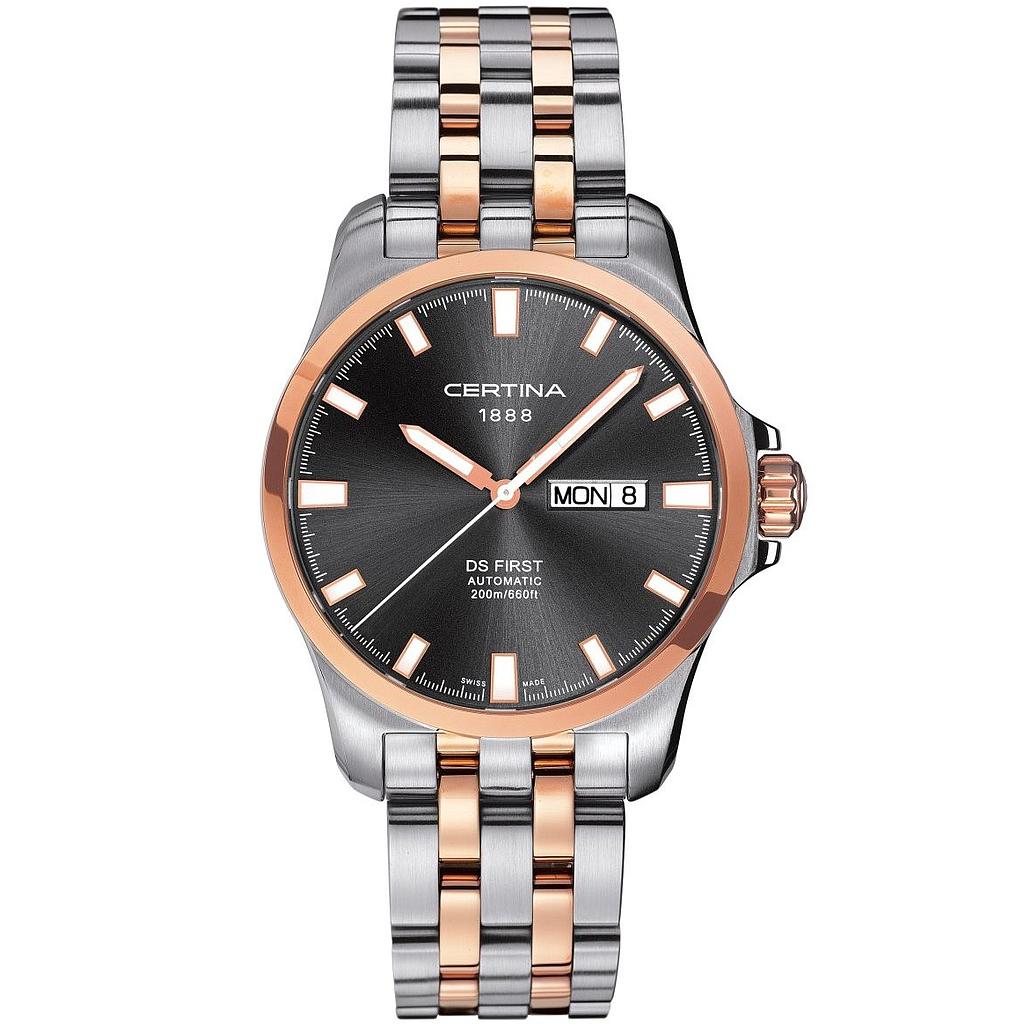 DS FIRST DAY DATE AUTOMATIC 41MM STEEL & PVD GREY STEEL & PVD