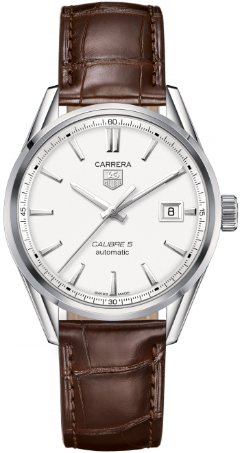 CARRERA CALIBRE 5 AUTOMATIC 39MM STEEL SILVER ALLIGATOR