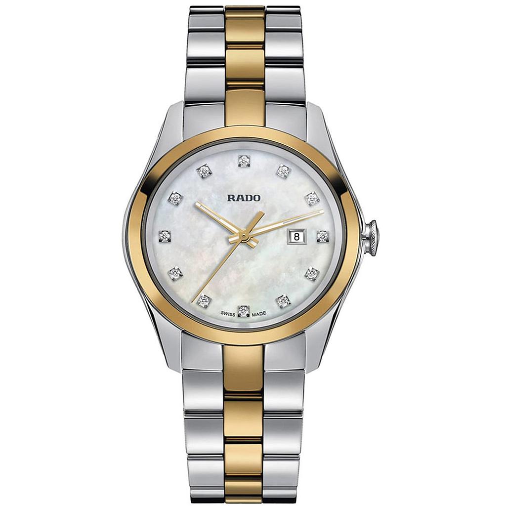 HYPERCHROME SILVER/GOLDEN QUARTZ 27MM STEEL & CERAMIC MOTHER OF PEARL STEEL & CERAMIC