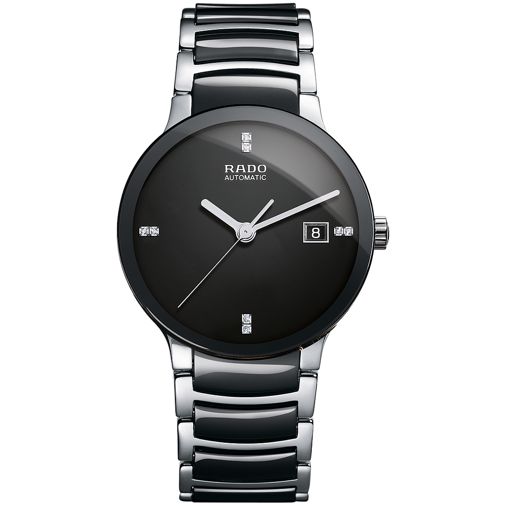 CENTRIX BLACK/SILVER AUTOMATIC 38MM STEEL & CERAMIC BLACK STEEL & CERAMIC