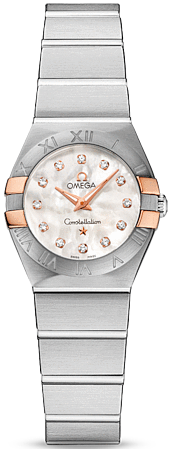 CONSTELLATION QUARTZ 24MM QUARTZ 24MM STEEL & ROSE GOLD MOTHER OF PEARL STEEL