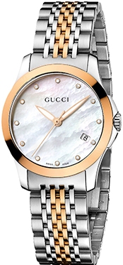 G TIMELESS QUARTZ SMALL QUARTZ STEEL MOTHER OF PEARL STEEL & PVD