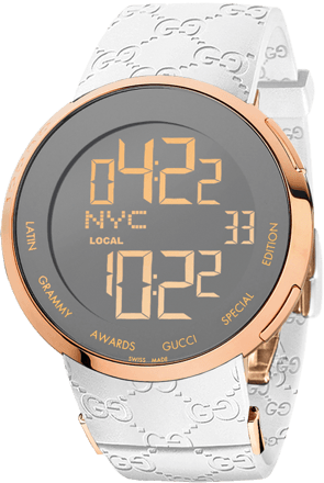 I GUCCI ESPECIAL LATIN GRAMMY QUARTZ 44MM STEEL & PVD DIGITAL RUBBER