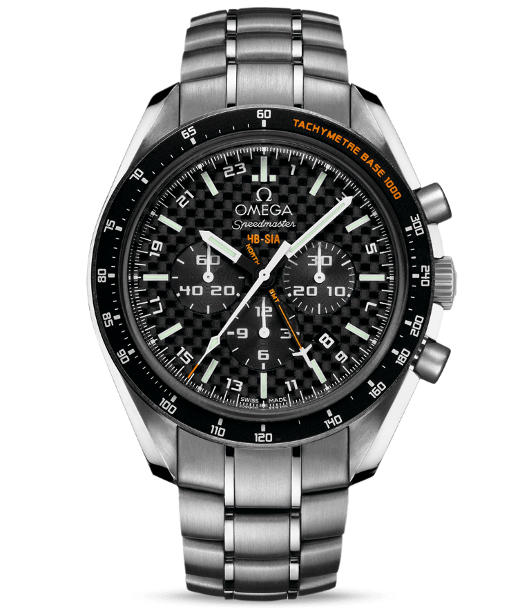 SPEEDMASTER HB SIA GMT CO AXIAL CHRONO AUTOMATIC 44,25MM TITANIUM BLACK TITANIUM