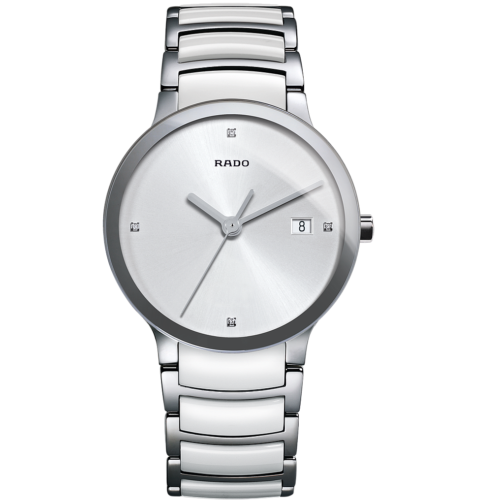 CENTRIX SILVER/WHITE QUARTZ 38MM STEEL WHITE STEEL & CERAMIC