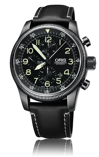 BIG CROWN TIMER CHRONOGRAPH AUTOMATIC 46MM STEEL BLACK LEATHER