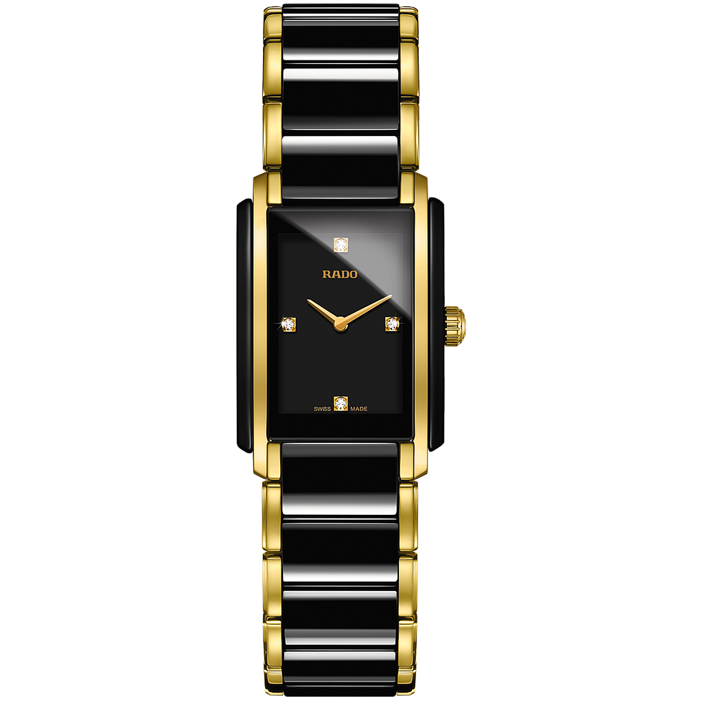 INTEGRAL DIAMONDS QUARTZ 22MM STEEL & CERAMIC BLACK STEEL & CERAMIC