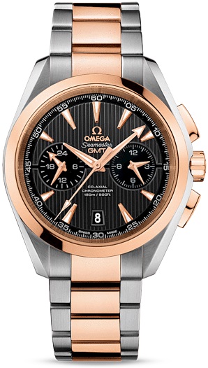 SEAMASTER AQUA TERRA 150M GMT CO AXIAL CHRONO AUTOMATIC 43MM STEEL GREY STEEL & ROSE GOLD