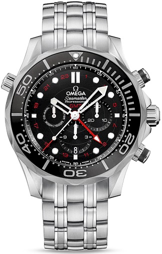 SEAMASTER DIVER 300M GMT CO AXIAL CHRONO AUTOMATIC 44MM STEEL BLACK STEEL