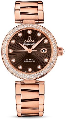 DE VILLE LADYMATIC AUTOMATIC 34MM ROSE GOLD BROWN ROSE GOLD