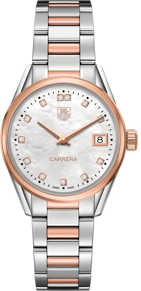 CARRERA QUARTZ QUARTZ 32MM STEEL & ROSE GOLD MOTHER OF PEARL STEEL & ROSE GOLD