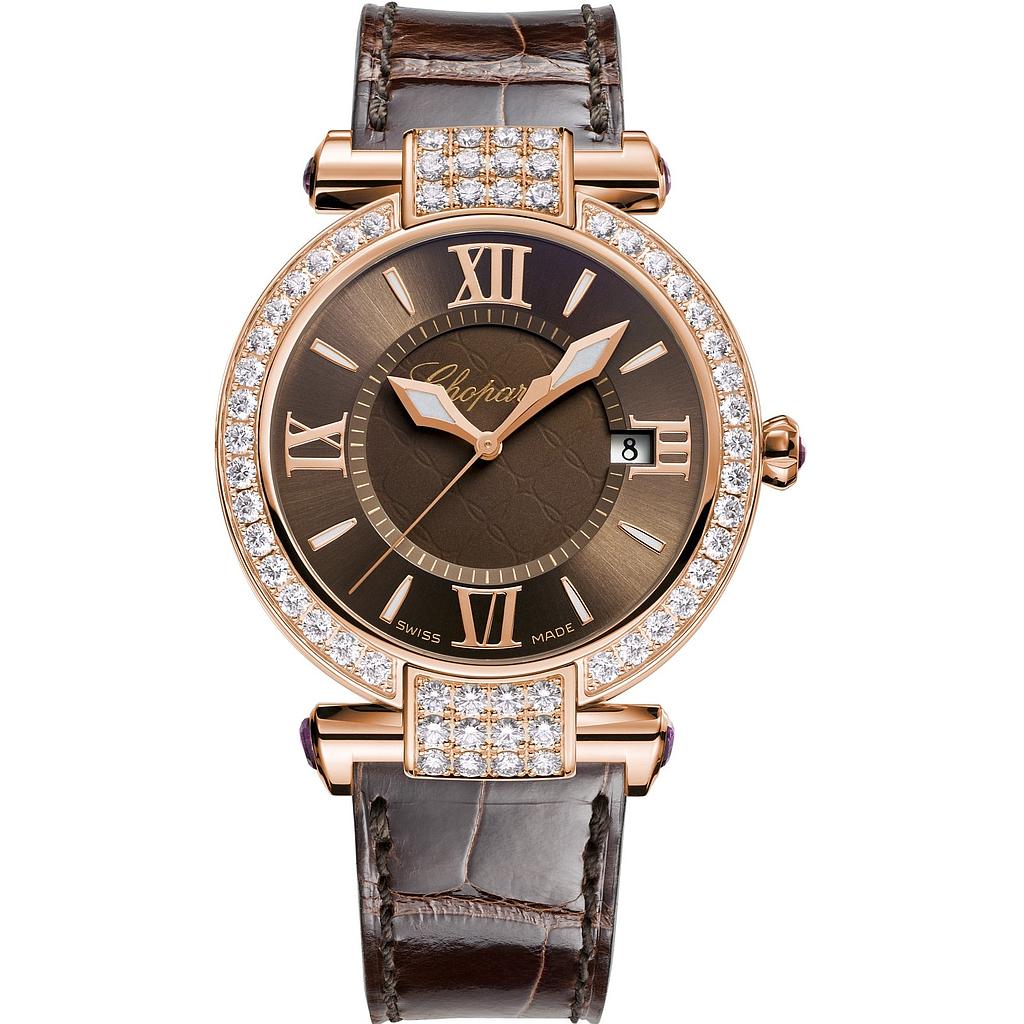 IMPERIALE GOLD QUARTZ 36MM ROSE GOLD BROWN ALLIGATOR