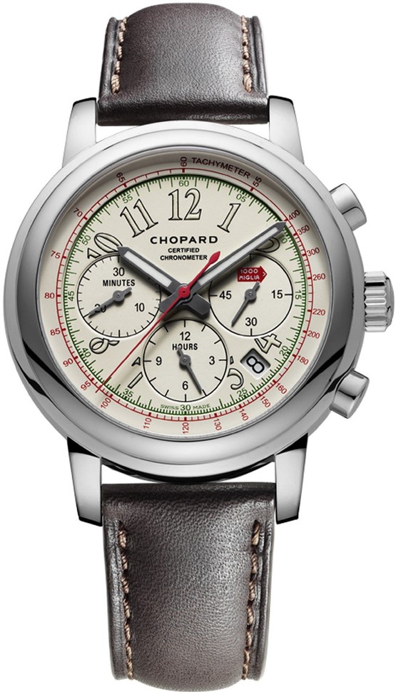 MILLE MIGLIA MILLE MIGLIA CHRONOGRAPH AUTOMATIC 42MM STEEL WHITE LEATHER