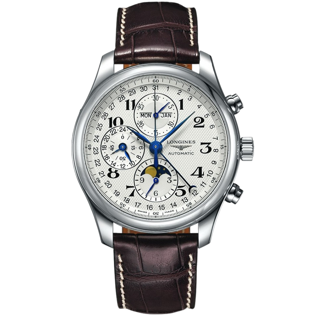 MASTER COLLECTION CHRONO MOONPHASE AUTOMATIC 42MM STEEL SILVER ALLIGATOR