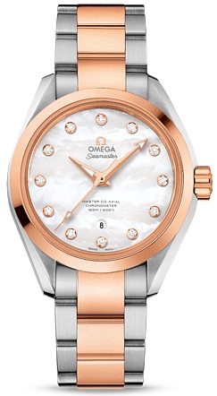 SEAMASTER AQUA TERRA 150M MASTER CO AXIAL AUTOMATIC 34MM STEEL MOTHER OF PEARL STEEL & ROSE GOLD