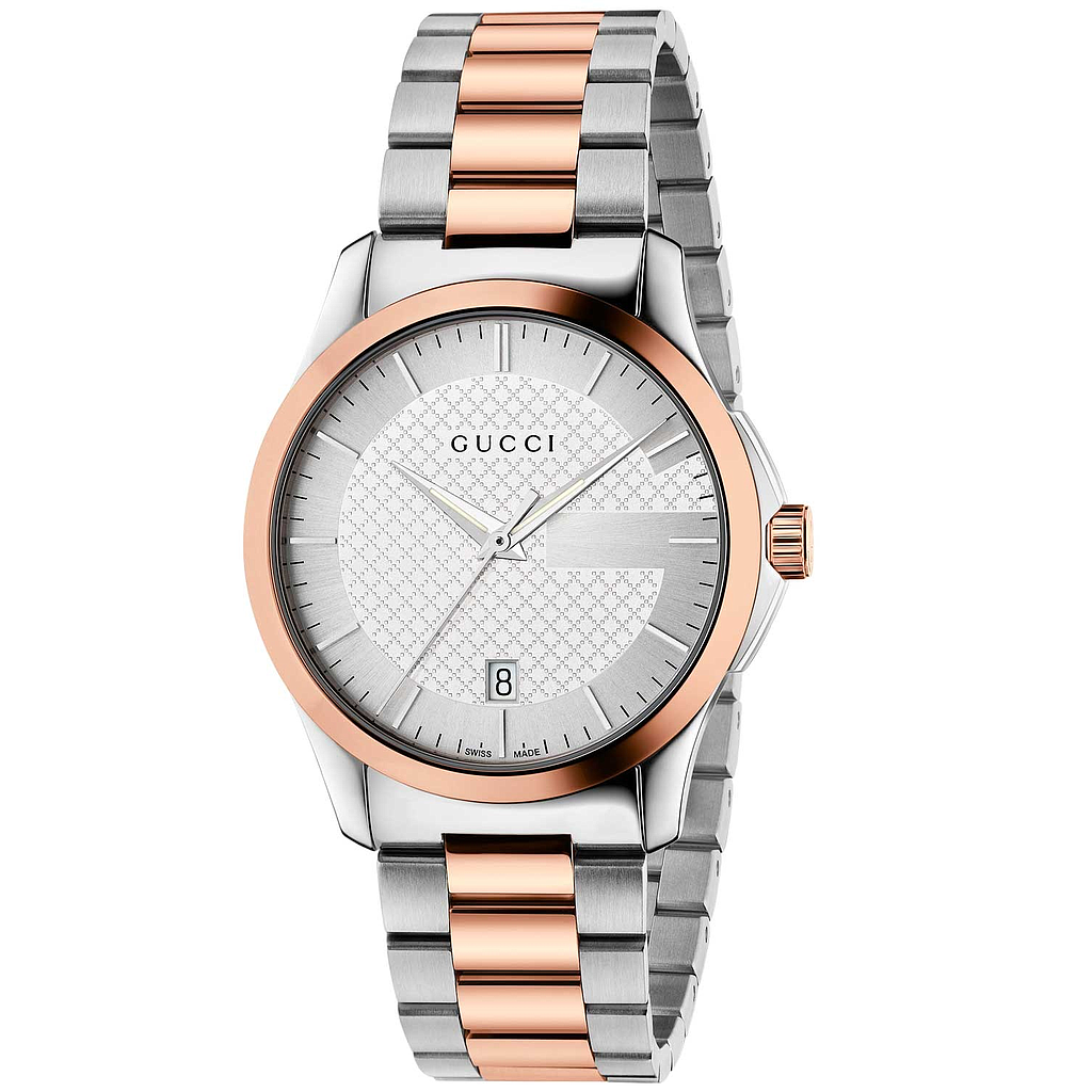 G TIMELESS QUARTZ MEDIUM QUARTZ 38MM STEEL SILVER STEEL & PVD