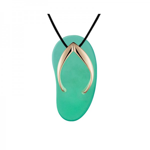 SHANKLA APPLE GREEN PENDANT 0.0 18K YELLOW GOLD