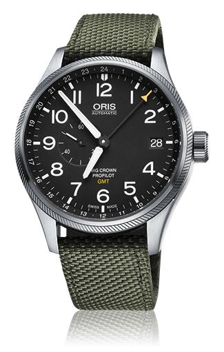 BIG CROWN PROPILOT GMT SMALL SECOND AUTOMATIC 45MM STEEL BLACK TEXTILE