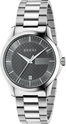 G TIMELESS QUARTZ MEDIUM QUARTZ 38MM STEEL GREY STEEL