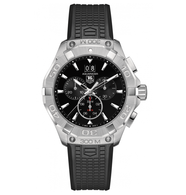 AQUARACER 300M QUARTZ CHRONOGRAPH QUARTZ 43MM STEEL BLACK RUBBER