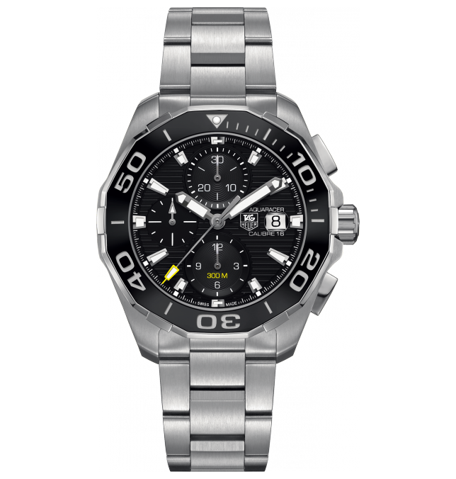 AQUARACER 300M CALIBRE 16 CHRONOGRAPH AUTOMATIC 43MM STEEL BLACK STEEL