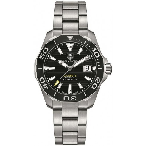 AQUARACER 300M CALIBRE 5 AUTOMATIC 41MM STEEL BLACK STEEL