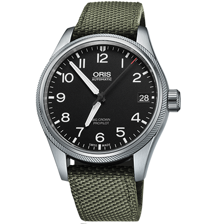 BIG CROWN PRO PILOT DATE AUTOMATIC 41MM STEEL BLACK TEXTILE