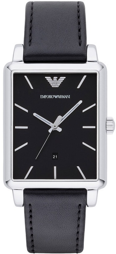 LUIGI QUARTZ 41MM STEEL BLACK LEATHER