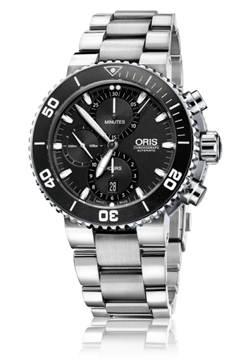 AQUIS CHRONOGRAPH AUTOMATIC 46MM STEEL BLACK STEEL
