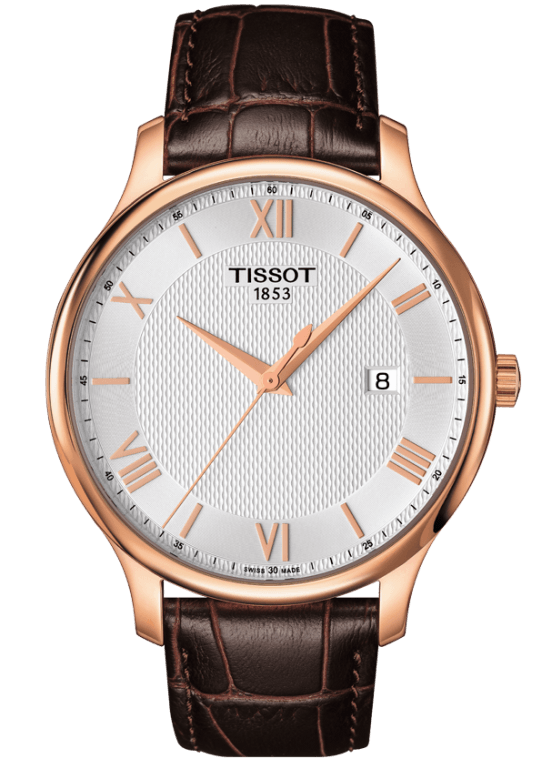 T-CLASSIC TRADITION QUARTZ 42MM STEEL & PVD SILVER ALLIGATOR