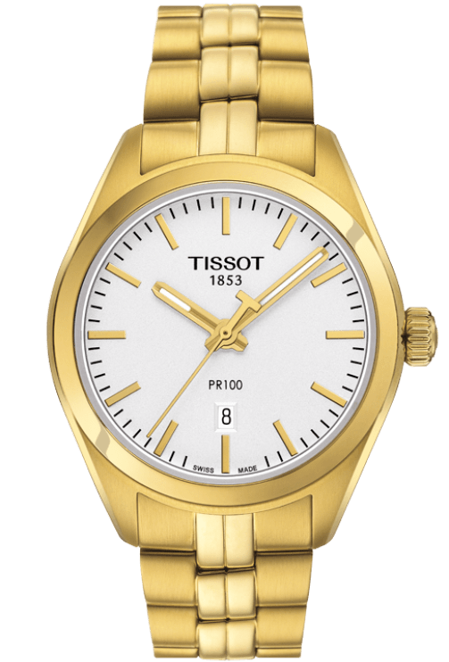 T-CLASSIC PR 100 QUARTZ QUARTZ 33MM STEEL & PVD SILVER STEEL & PVD