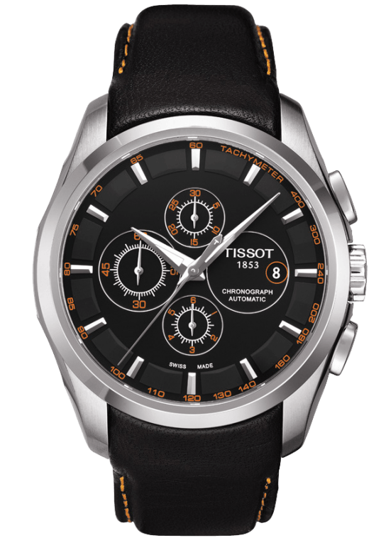 T-CLASSIC COUTURIER AUTOMATIC CHRONOGRAPH AUTOMATIC 43MM STEEL BLACK LEATHER