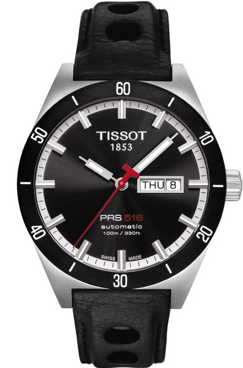 T-SPORT PRS 516 AUTOMATIC 42MM STEEL & PVD BLACK LEATHER