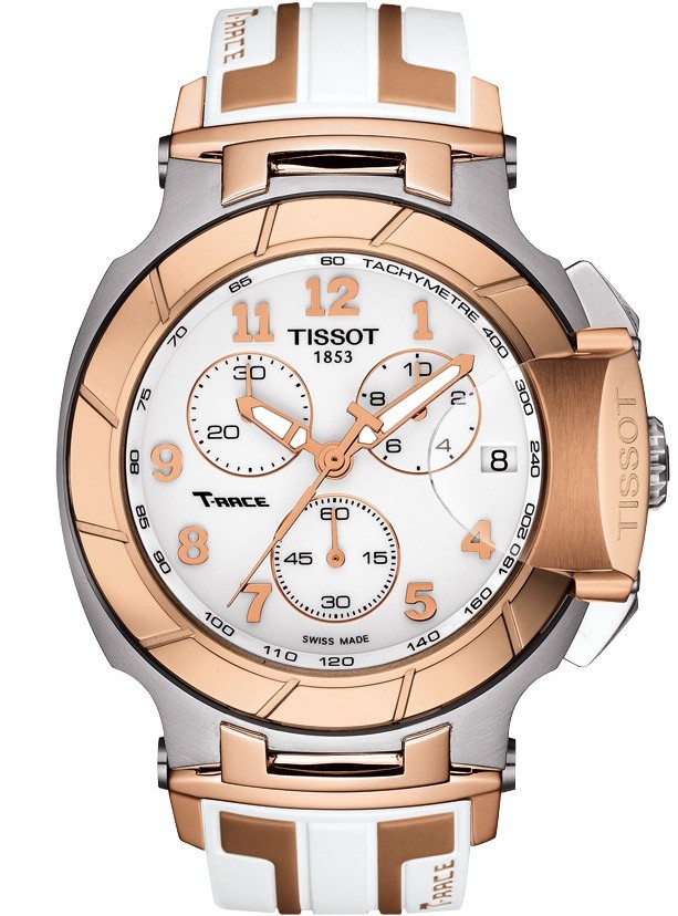 T-SPORT T RACE QUARTZ 45,3MM STEEL WHITE RUBBER