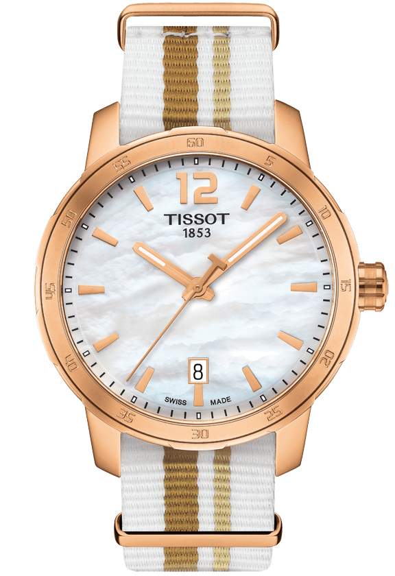 T-SPORT QUICKSTER NATO QUARTZ 40MM STEEL & PVD MOTHER OF PEARL TEXTILE