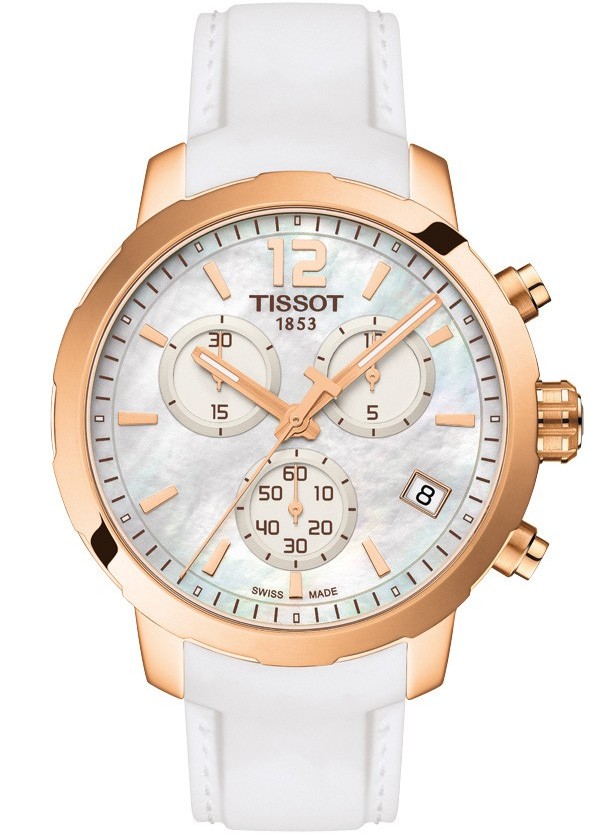 T-SPORT QUICKSTER LADY QUARTZ 42MM STEEL & PVD MOTHER OF PEARL RUBBER
